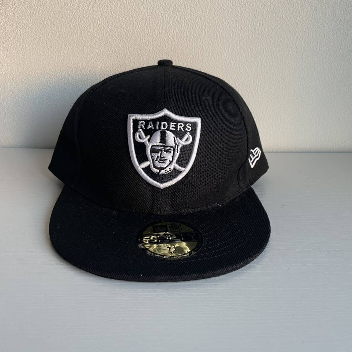 新品　NFL Raiders 59FIFTY 帽子 夏 キャップ　7 1/2 LV 黒　男女兼用 ラスベガス・レイダース　アメリカフットボール　_画像5