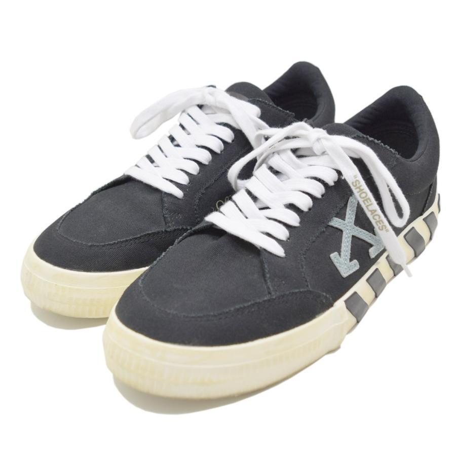 オフホワイト OFF WHITE LOW VULCANIZED ECO CANVAS SNEAKERS スニーカー ブラック サイズ：42 商品番号:8066000243078_画像1