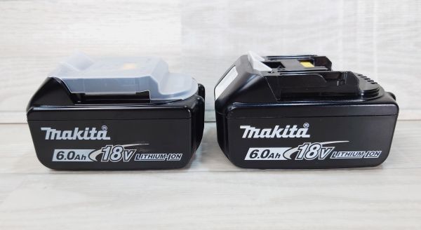 【純正】 makita マキタ Li-ion バッテリー BL1860B 6.0Ah 18V 2個 セット まとめて 残量表示あり 雪マーク G240402996-2の画像1