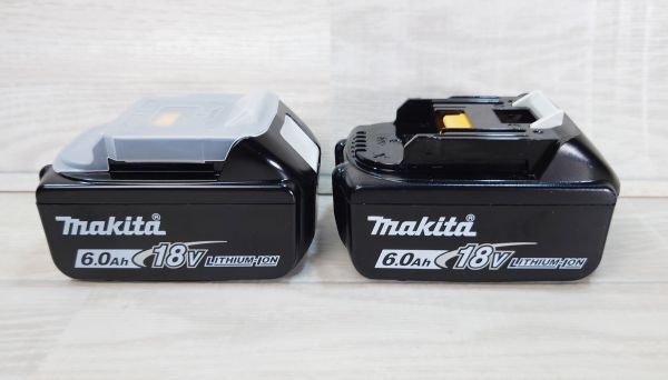 【純正】 makita マキタ Li-ion バッテリー BL1860B 6.0Ah 18V 2個 セット まとめて 残量表示あり 雪マーク G240402996-2の画像4