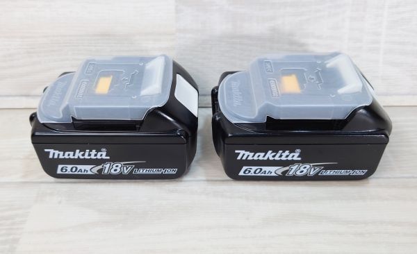 【純正】 makita マキタ Li-ion バッテリー BL1860B 6.0Ah 18V 2個 セット まとめて 残量表示あり 雪マーク G240402995-1の画像2