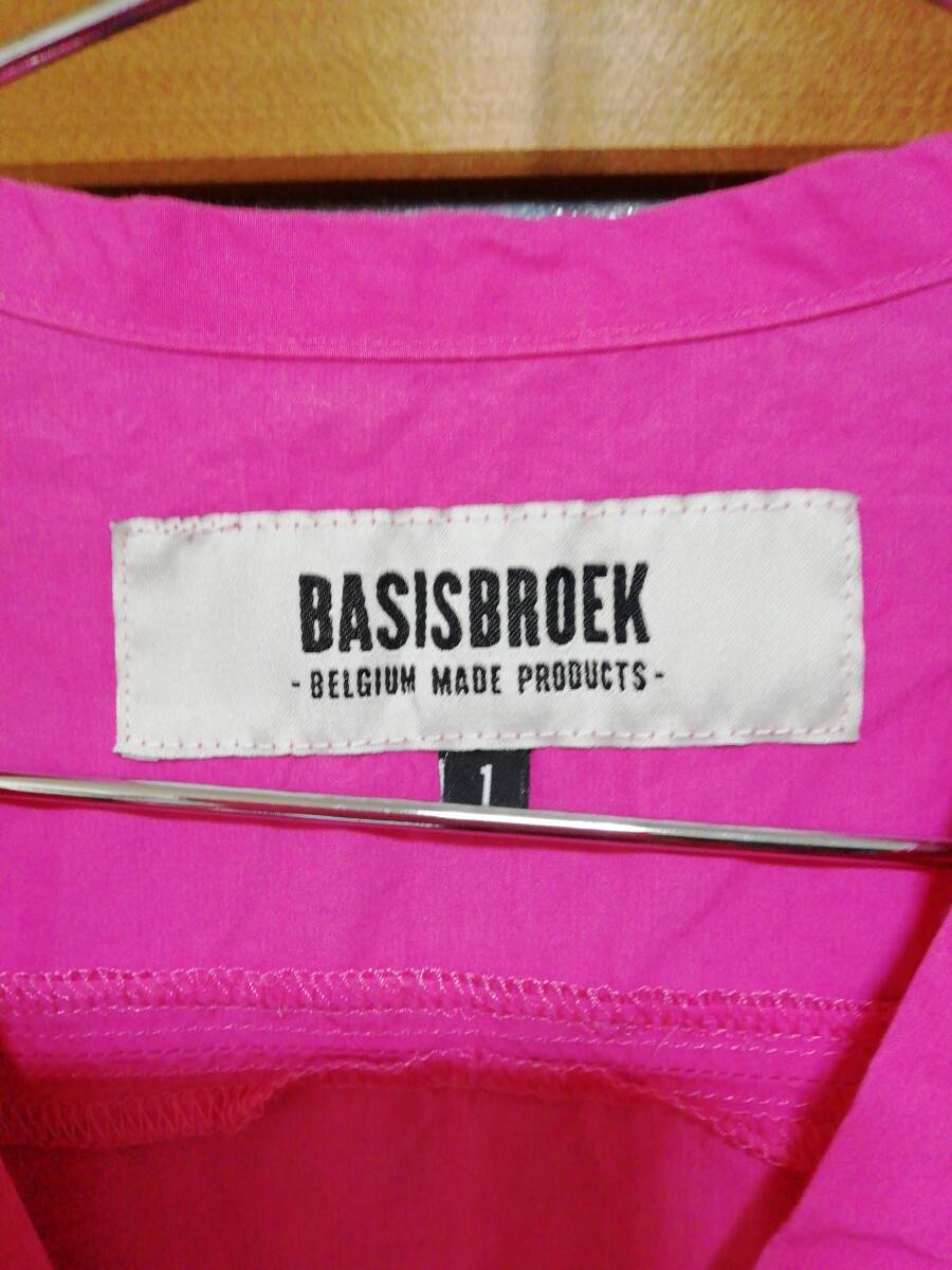 【美品】バシスブルック BASISBROEK レディース 1 ピンク シャツ 半袖 vネック LXサイズくらい 