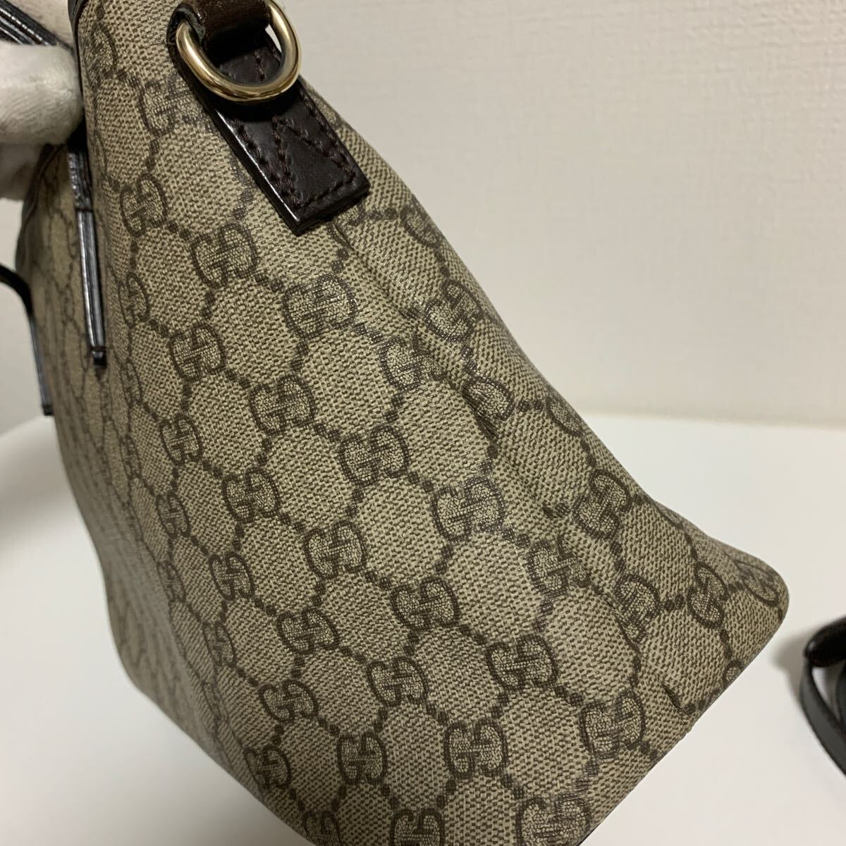 美品　GUCCI グッチ PVCレザー　ハンドバッグ ショルダーバッグ 2way バッグ ブラウンレザー_画像10