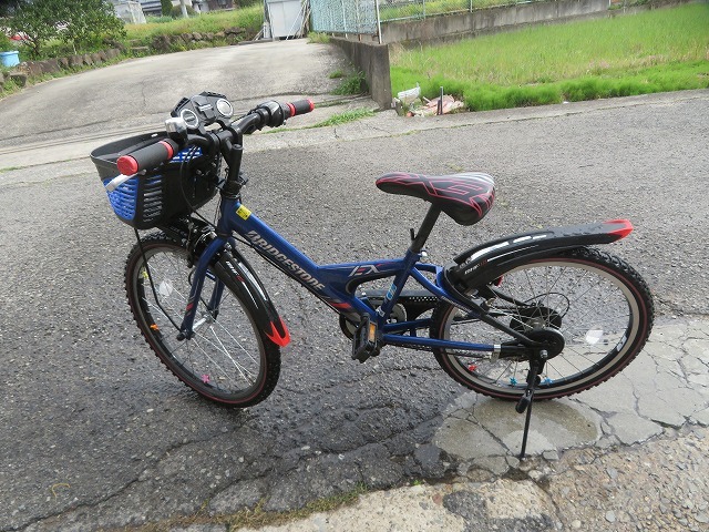 D☆BRIDGESTON SPORT GEAR 22インチ 6段変速ギア 子供自転車 黒×青 ◎ギア切り替え走行OKの画像2