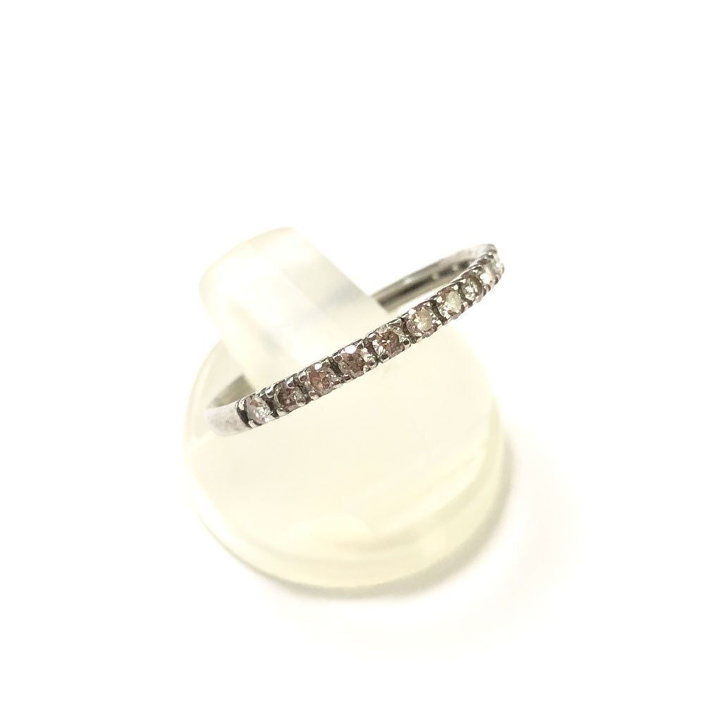 【】Pt900 ダイヤモンド0.30ct ハーフエタニティ リング ＃13 プラチナカラー 指輪の画像1