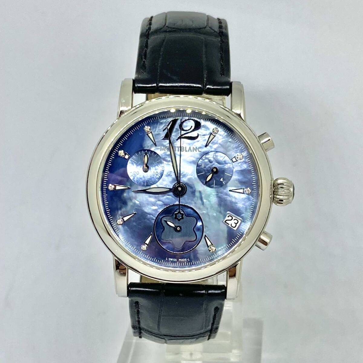 Эксплуатационные предметы ★ Батарея заменила Montblanc Montblanc Star Croclonograph 105892 9p Diamond Blue Shell Dial