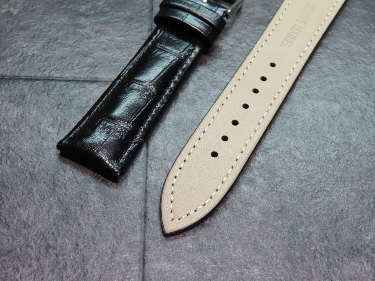  wristwatch band [18mm/20mm] leather belt original leather black ko type pushed .[ black ]* high quality * Omega, Longines, Hamilton, Seiko, Citizen and so on 