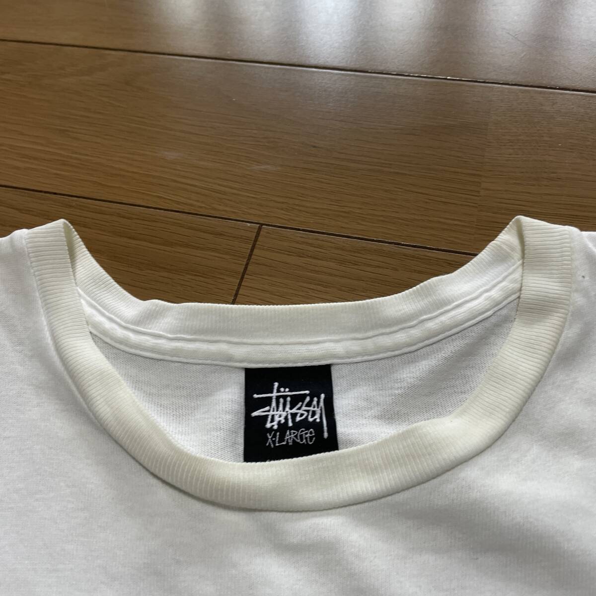 V-3　ステューシー/STUSSY　サイズXL・白×黒！　ロゴTシャツ_画像7