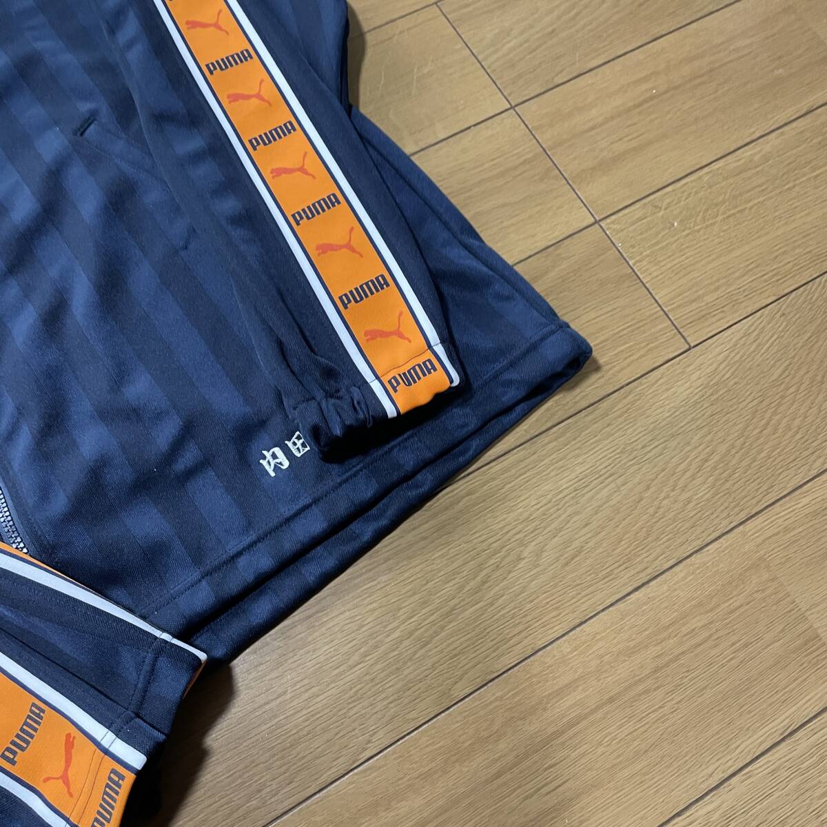 K-5 ●PUMA/プーマ（日本製） サイズ 上：L～O/下：O 紺×オレンジ！セットアップ ジャージ●の画像5