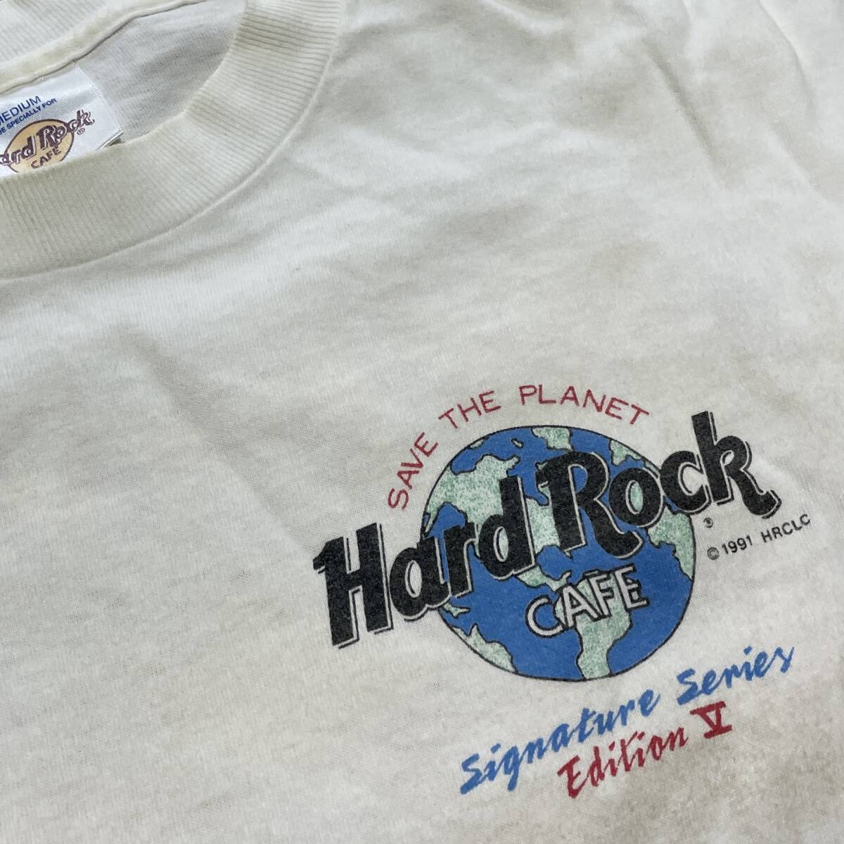 D-2 ハードロックカフェ/Hard Rock（USA製・ビンテージ） サイズ M！ 1991年物 Tシャツ MEGADETHの画像3