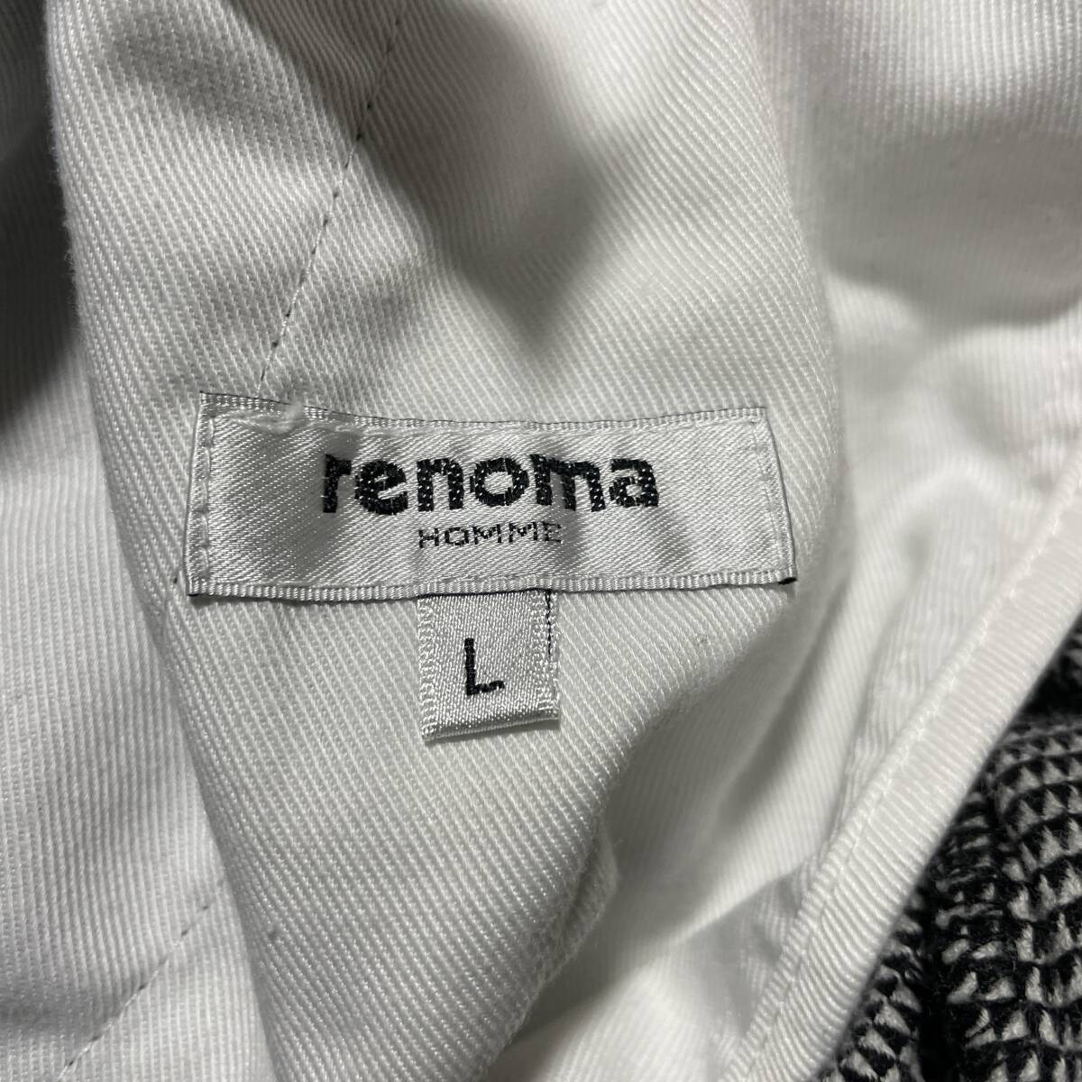 G-1 renoma HOMME/レノマ サイズ L・黒×白！ コットン カーゴパンツ 美品の画像3
