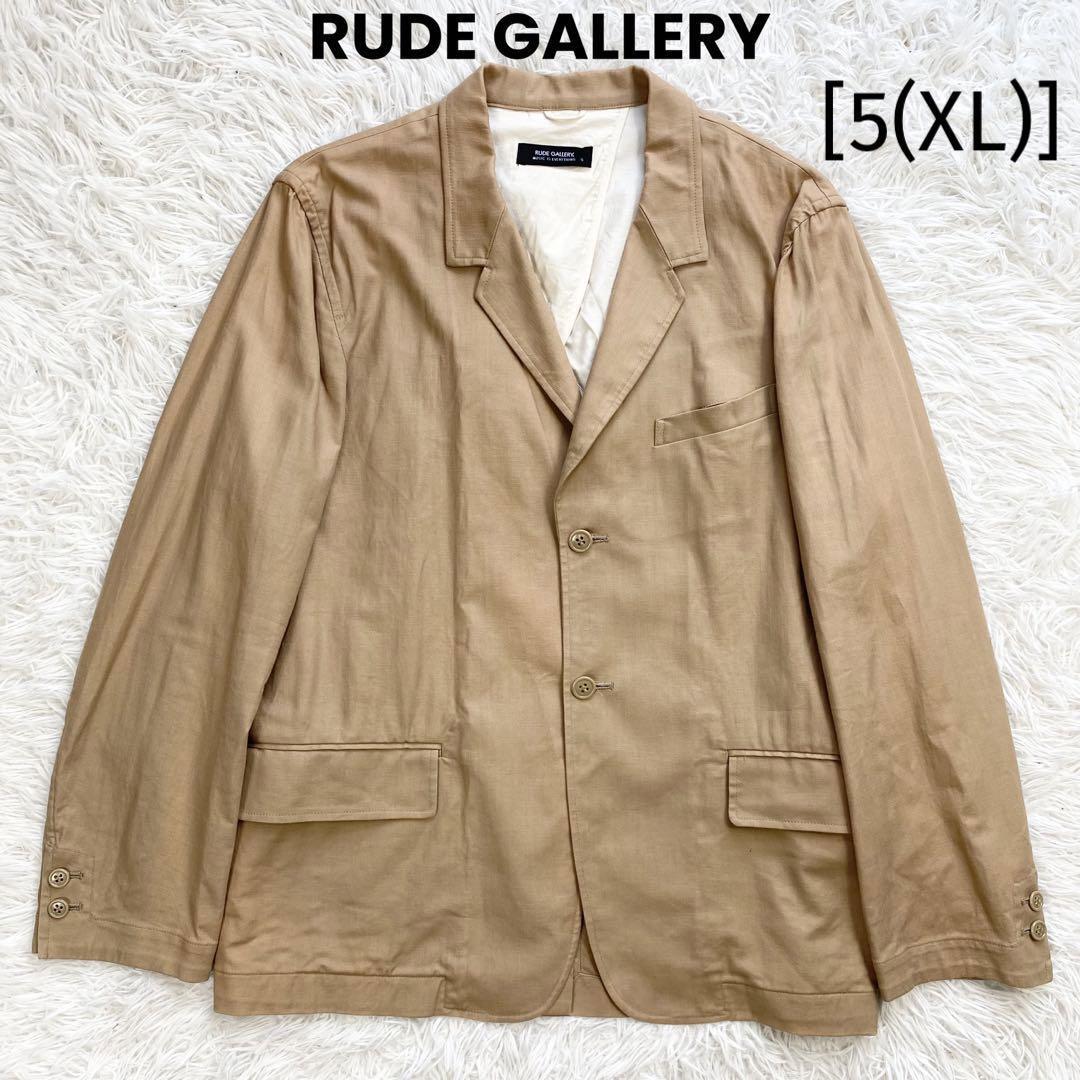 【RUDE GALLERY】ルードギャラリー リネン × コットン 2B テーラードジャケット [5] （メンズ XL相当）カーキ アンコン サマージャケット_画像1
