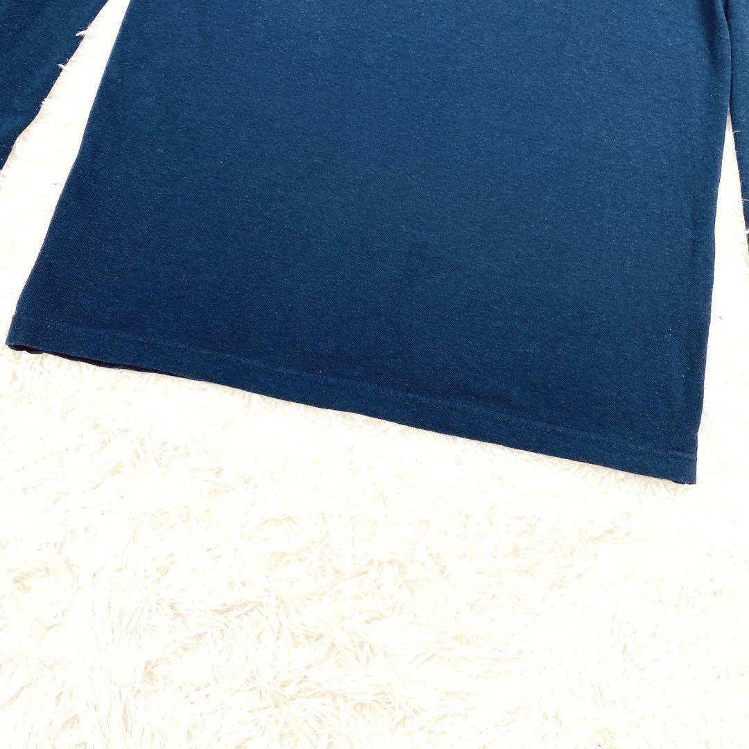  сделано в Японии * OMNIGOD Homme nigodo индиго хлопок × шелк рубашка-поло с длинным рукавом [3] женский 