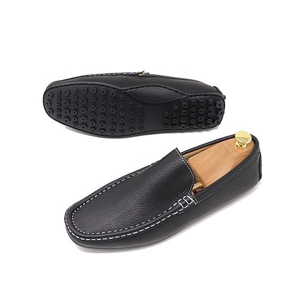  hand made original leather 24cm driving shoes slip-on shoes Loafer cow leather ma Kei made law black car mowa manner 820