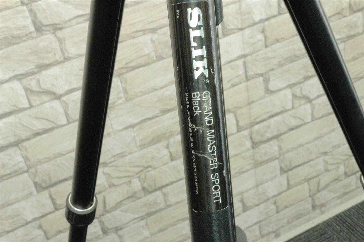 三脚 SLIK GRAND MASTER SPORT Black スリック グランドマスタースポーツ＋ 雲台 Velbon ベルボン PHD-51 カメラ用品 撮影機材 1840kcの画像9