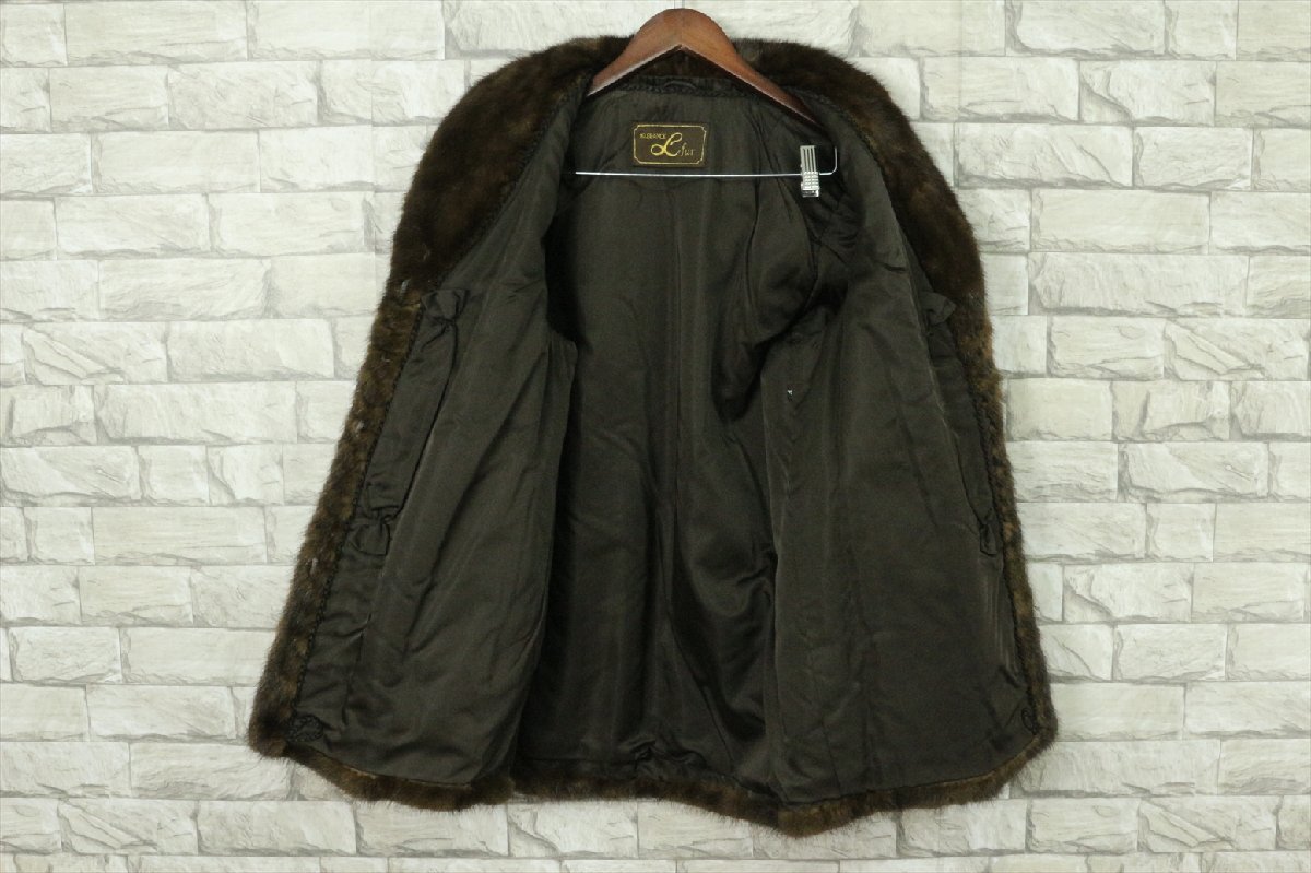 エレガンスエルファー ELEGANCE L fur 毛皮 ジャケット コート ファーコート サイズ F ブラウン 冬服 レディース アウターウェア 2648bzの画像5