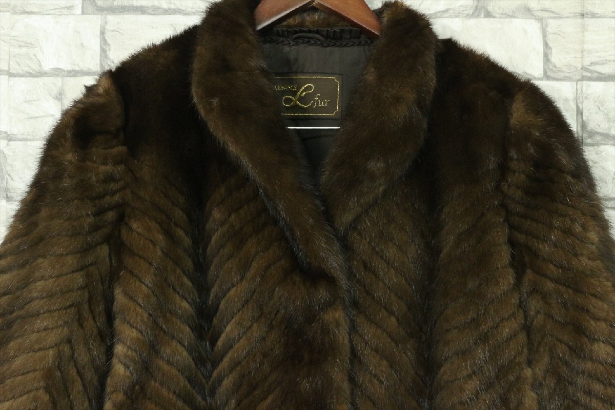 エレガンスエルファー ELEGANCE L fur 毛皮 ジャケット コート ファーコート サイズ F ブラウン 冬服 レディース アウターウェア 2648bzの画像2