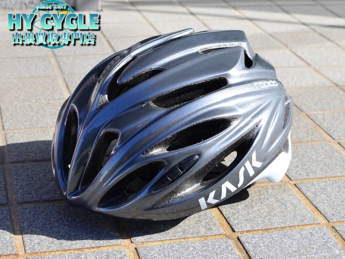 L(59-62cm) 240g 美品 KASK カスク RAPIDO ラピド ロードバイク ヘルメット アンスラサイト グレー系 スポーツタイプ 自転車 クロスバイクの画像1