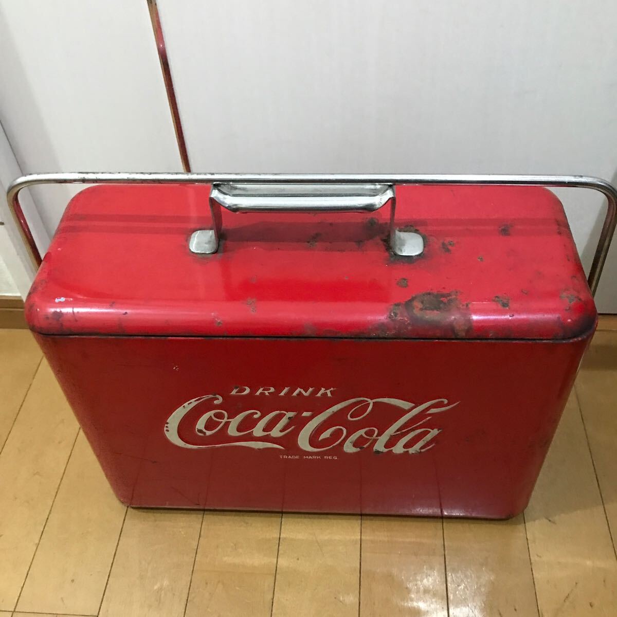 希少サイズ Coca-Cola コカコーラ ビンテージ クーラーボックスです。の画像3