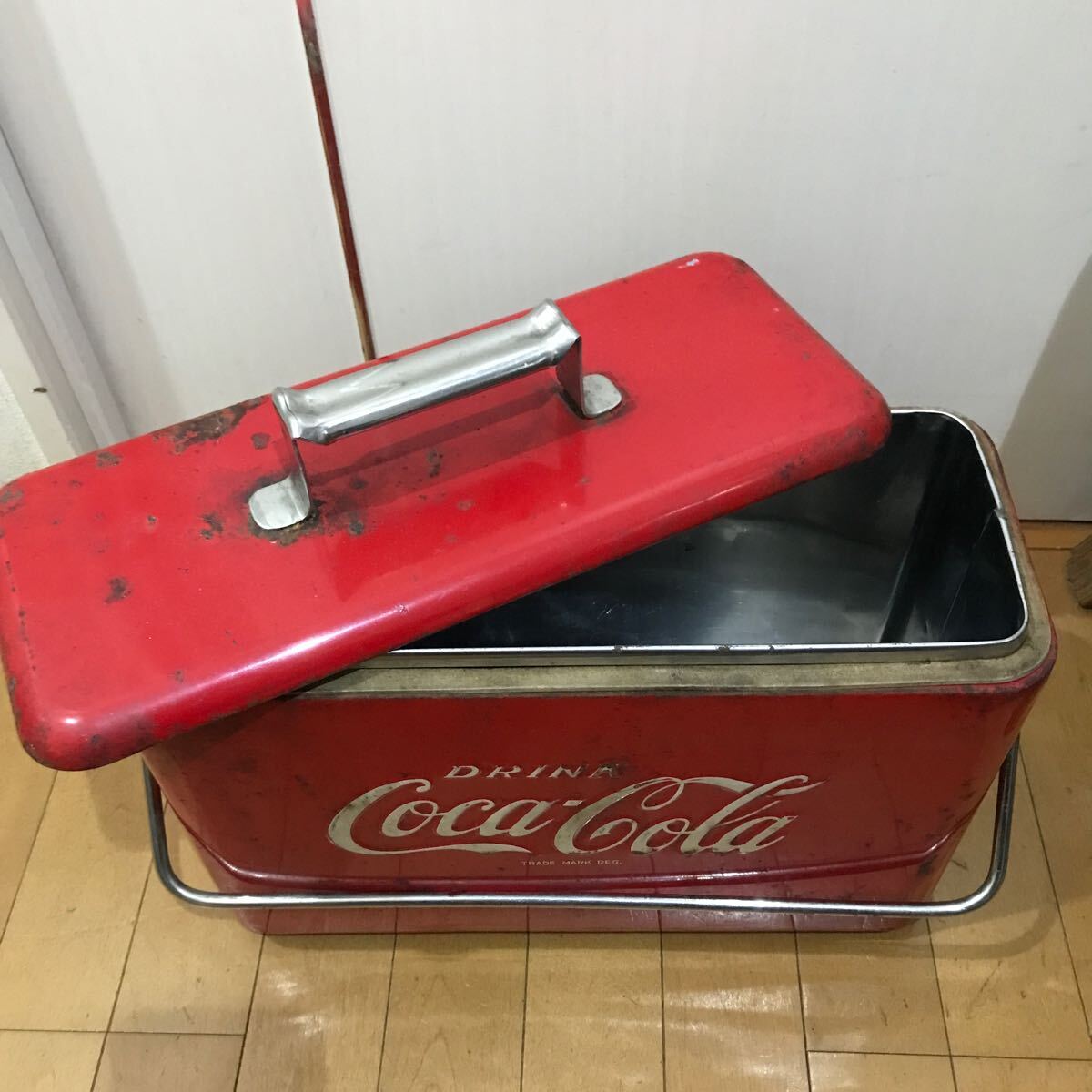 希少サイズ Coca-Cola コカコーラ ビンテージ クーラーボックスです。の画像6