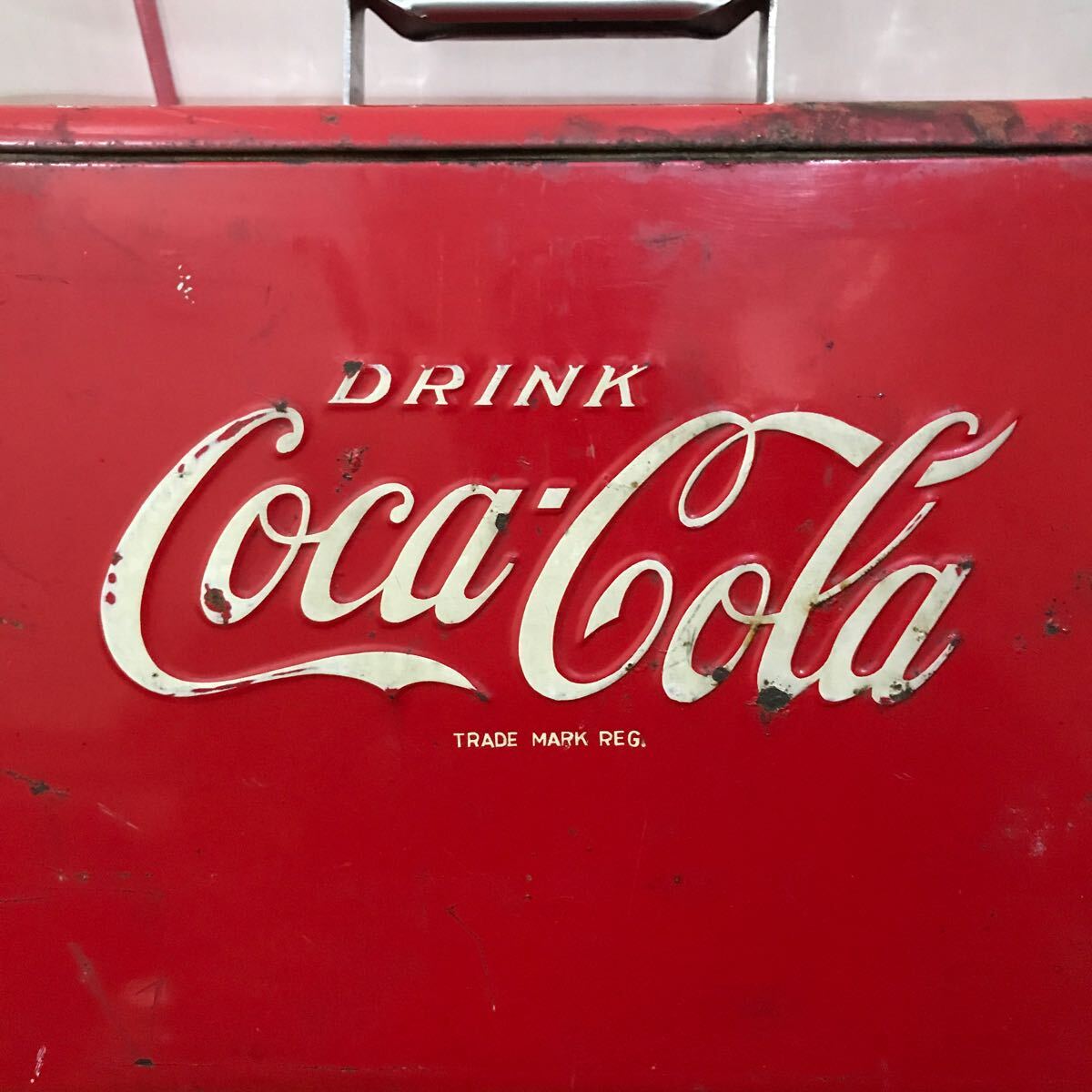 希少サイズ Coca-Cola コカコーラ ビンテージ クーラーボックスです。の画像4