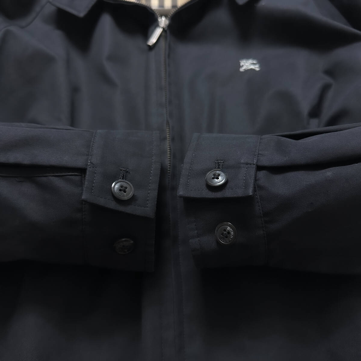 絶版美品BURBERRY LONDON M-65ミリタリージャケットジップアップジャケットL~Mノバチェック柄黒ブラック大きいサイズバーバリーロンドンの画像4