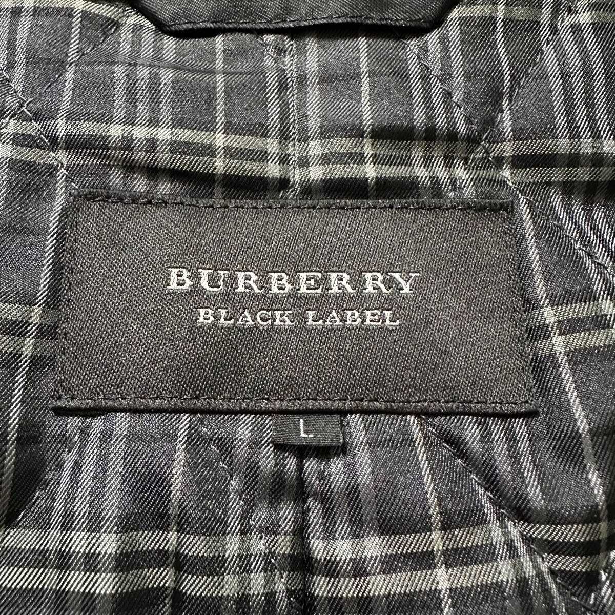 絶版極美品BURBERRY BLACKLABELナポレオンコートXL.LL~LマリンPコートブラックカーキ黒緑ロゴ銀メタル釦ブラレバーバリーブラックレーベル_画像9