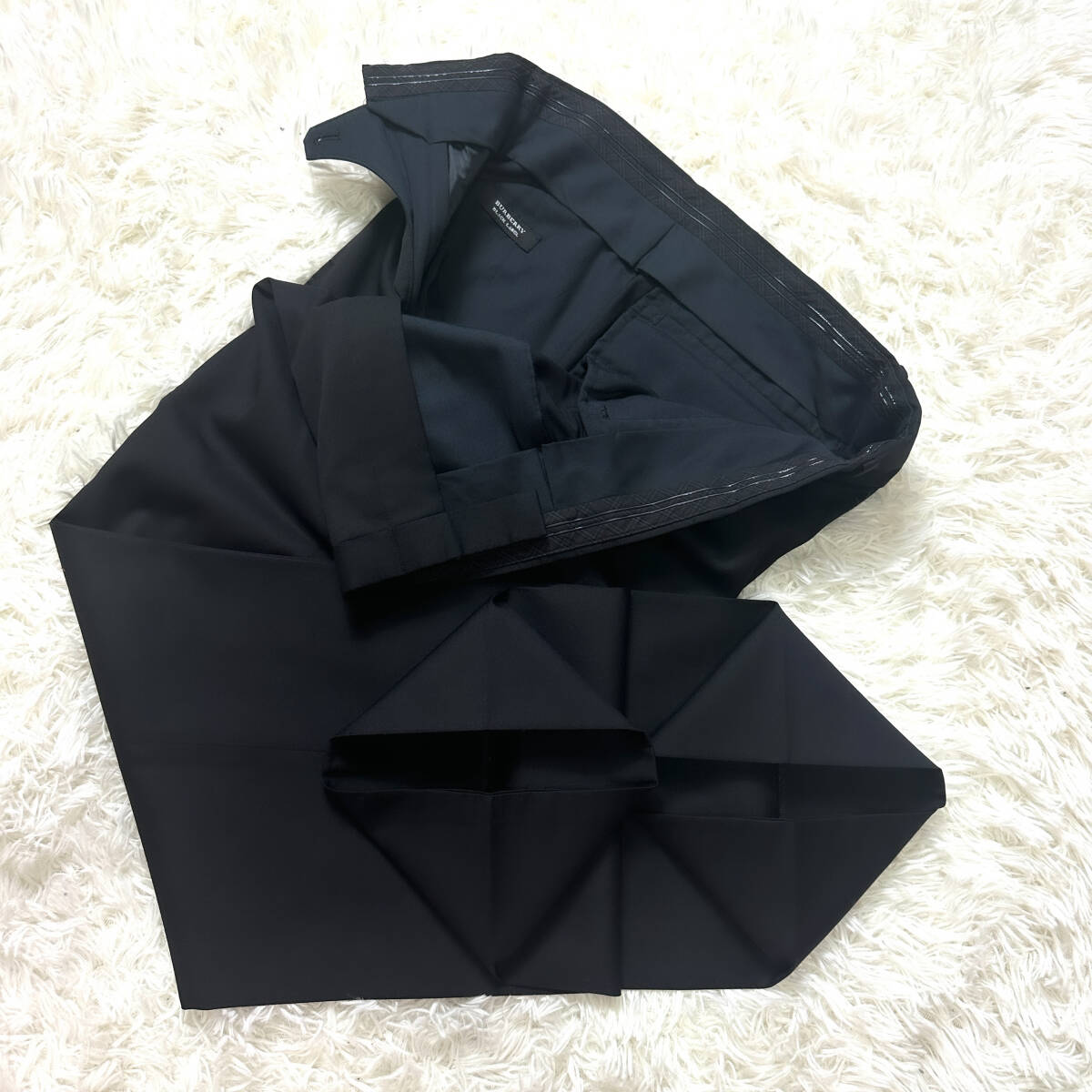 絶版未使用級42L!BURBERRY BLACKLABELセットアップスーツXXL～XL.LL黒ノバチェック柄2ピース大きいサイズブラレバーバリーブラックレーベル_画像8