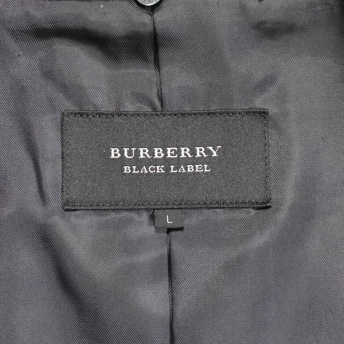 未使用級XL.LL~L!BURBERRY BLACKLABELナポレオンジャケット黒マリンPコートノバチェックパイピング銀金具ブラレバーバリーブラックレーベルの画像9