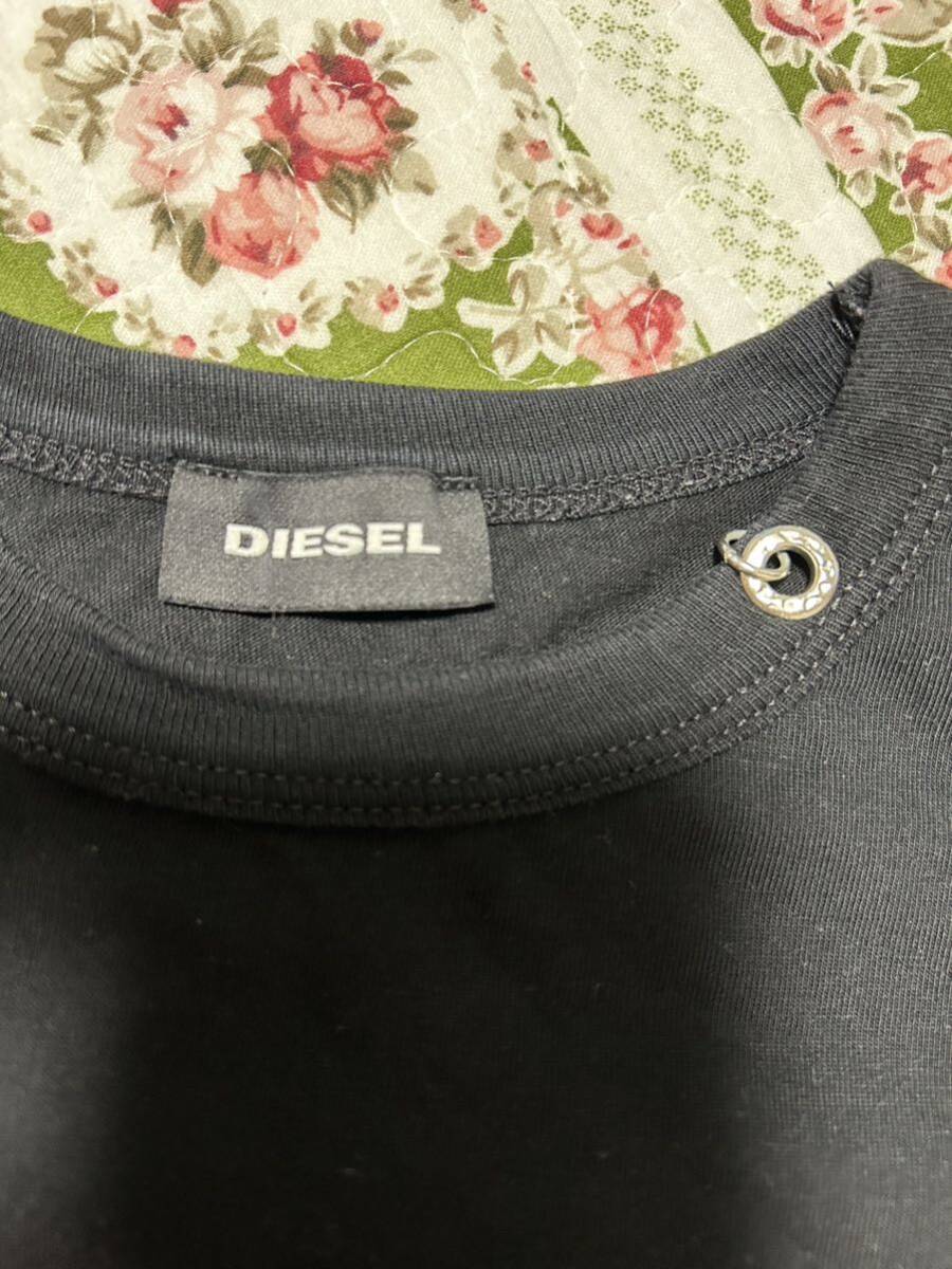 DIESEL black long sleeve cut and sewn damage manner Kids woman one Point Logo diesel black S