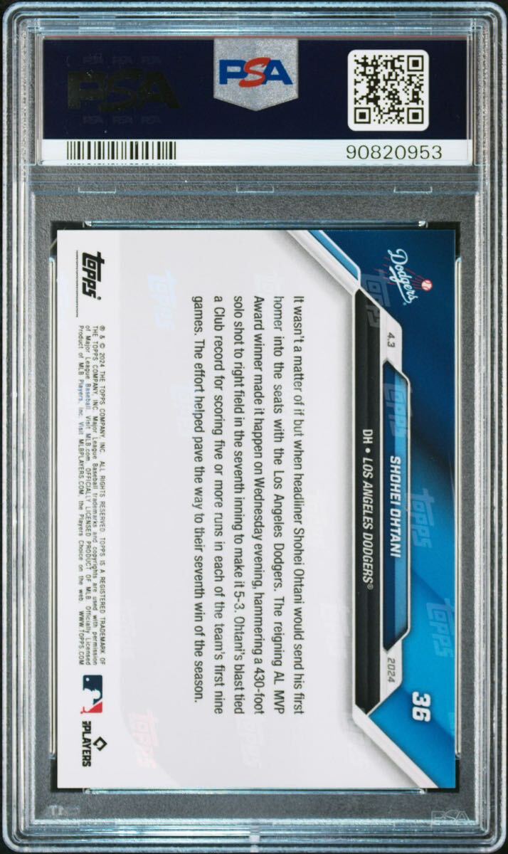 Topps Now 大谷翔平 2024 Dodgers 限定販売カードShohei Ohtani psa10 PSA鑑定 GEM MINT Los Angeles 1円出品 オークション _画像2