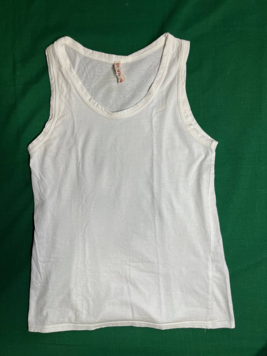  tube Y2405-3*ichi*ichi* tank top * white * white * cotton 100%* made in Japan * click post shipping 