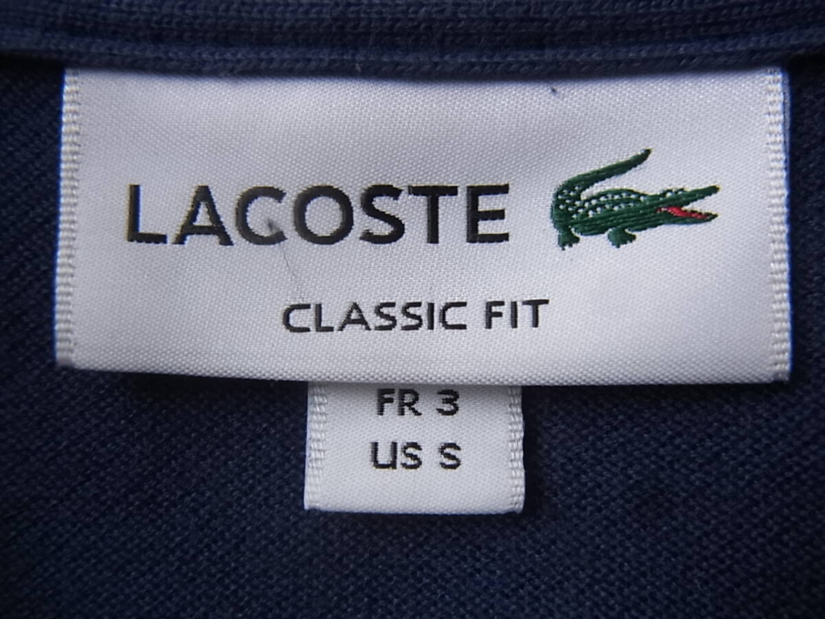 LACOSTE  ラコステ 鹿の子素材 定番 長袖ポロシャツ 型番 L1312DL  サイズ 3  日本製 ネイビー系の画像5