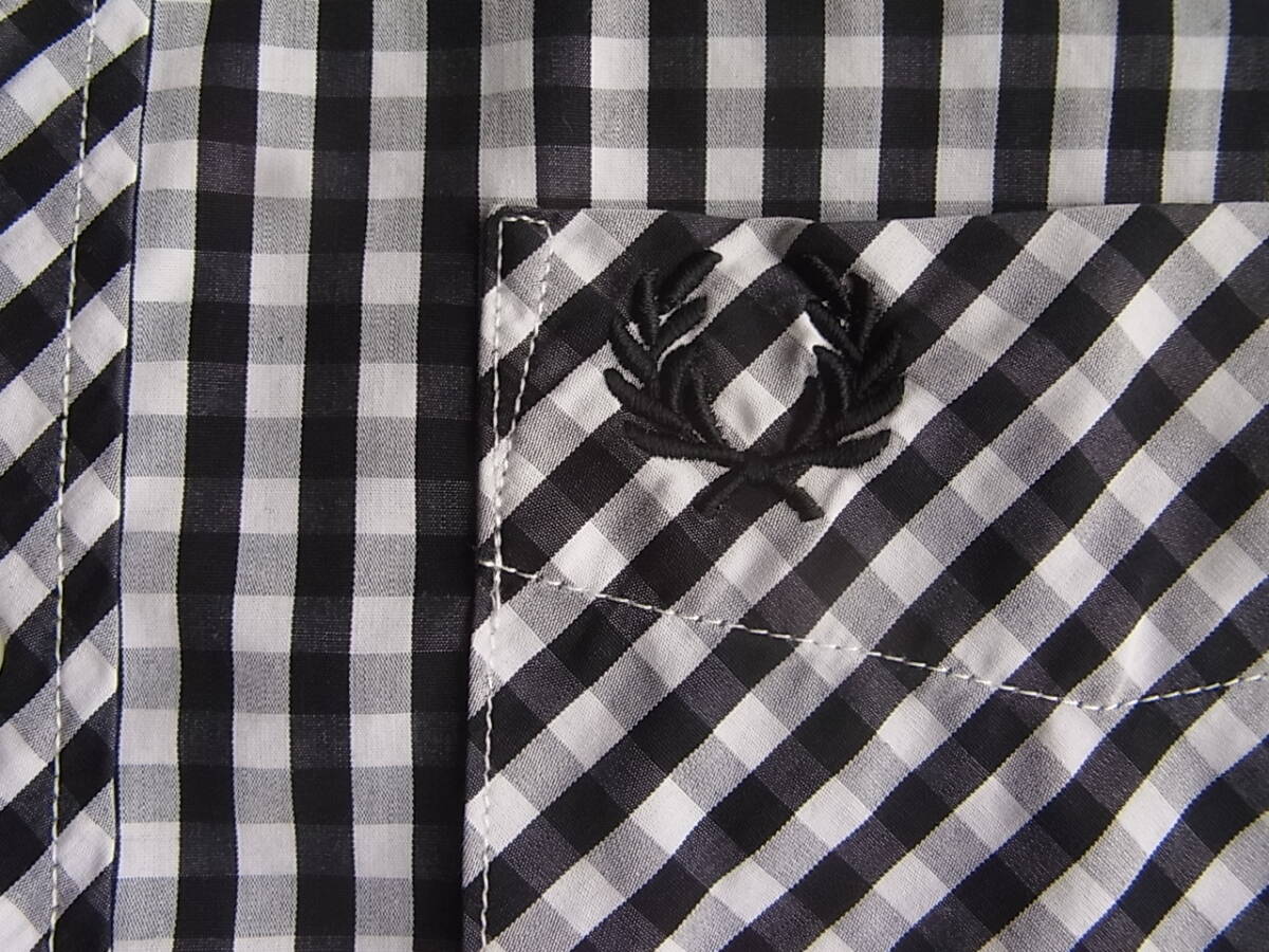 FRED PERRY フレッドペリー ギンガムチェック柄 ボタンダウンシャツ サイズ 36の画像4