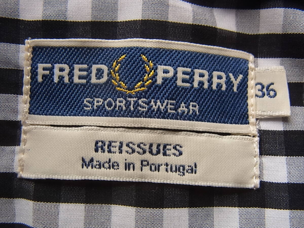 FRED PERRY フレッドペリー ギンガムチェック柄 ボタンダウンシャツ サイズ 36の画像9