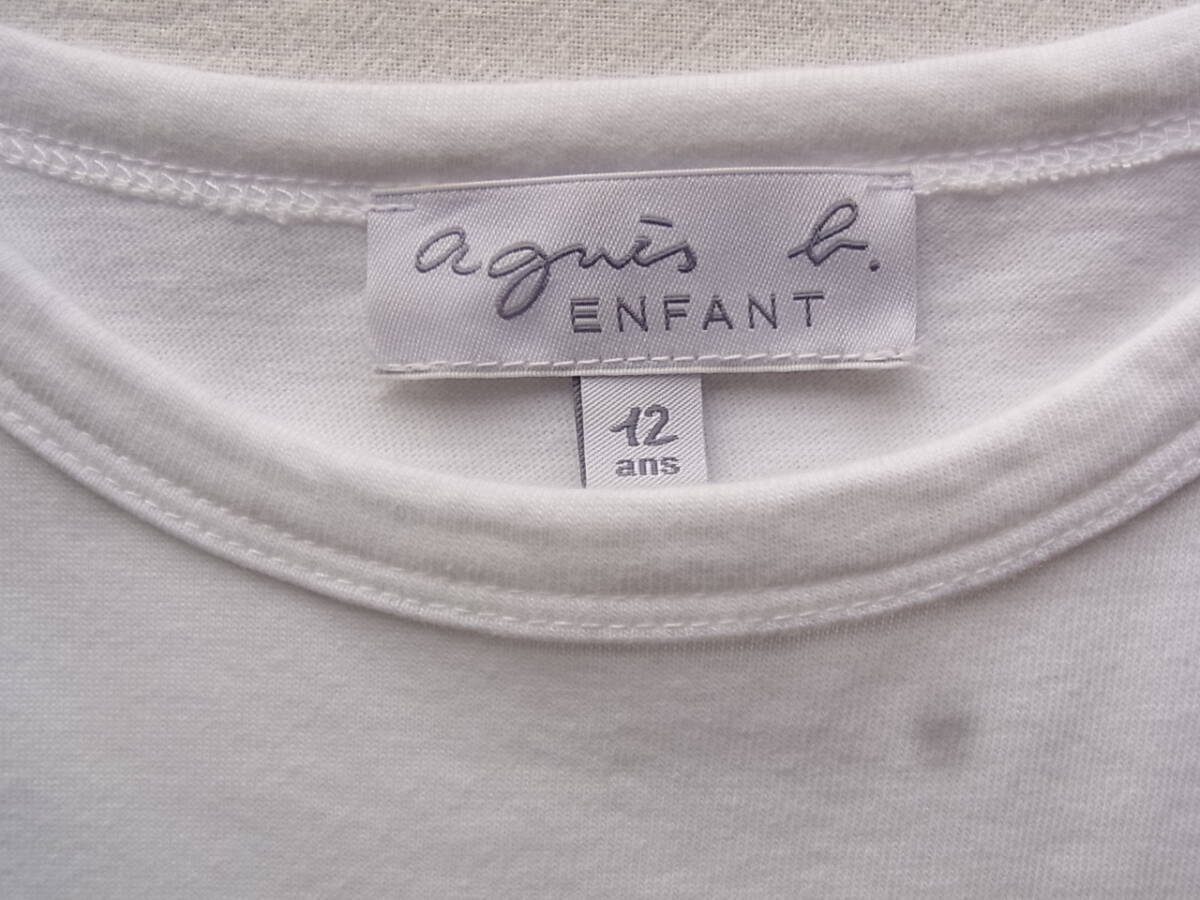 agnes b. ...  лого   принт  входит 　 футболка 　 размер   12ans  сделано в Японии   белый 