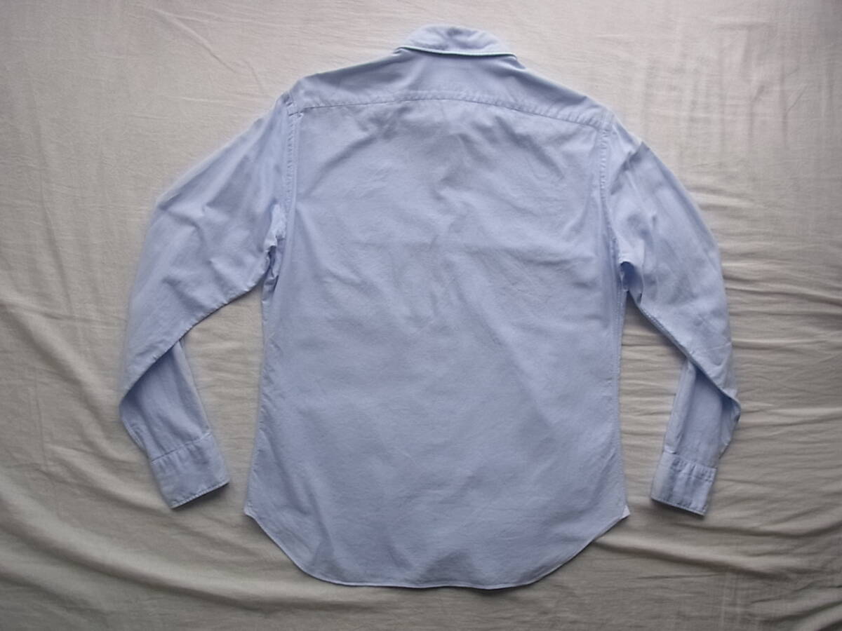 giannetto 　ジャンネット　コットンオックス素材　ホリゾンタルカラーシャツ　サイズ 16 1/2 - 42 　MADE IN ITALY_画像4