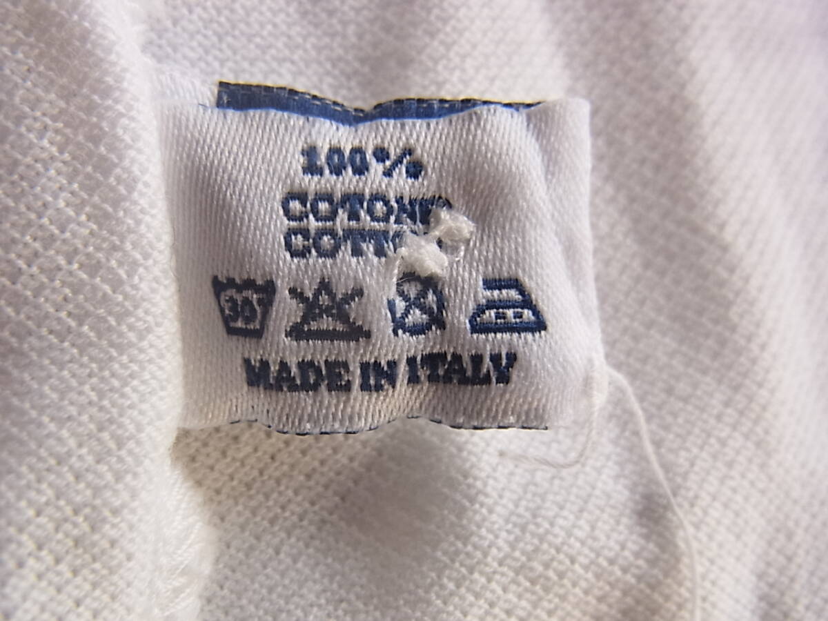 FEDELI フェデリ 鹿の子素材 半袖プルオーバー ワイドカラーシャツ サイズ 46 ホワイト MADE IN ITALYの画像8