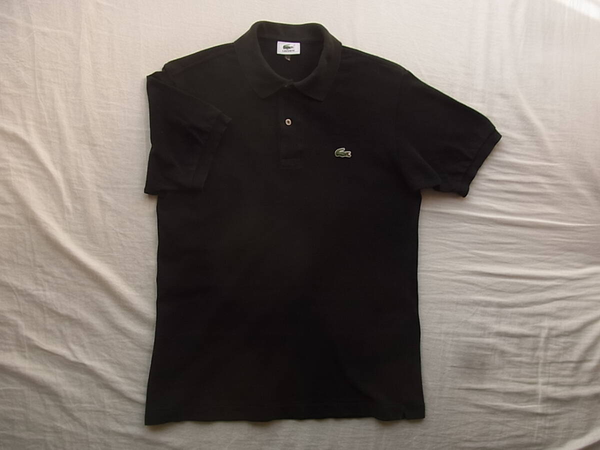LACOSTE ラコステ　鹿の子素材　定番ポロシャツ 型番 L1212 サイズ 4 ブラック_画像1