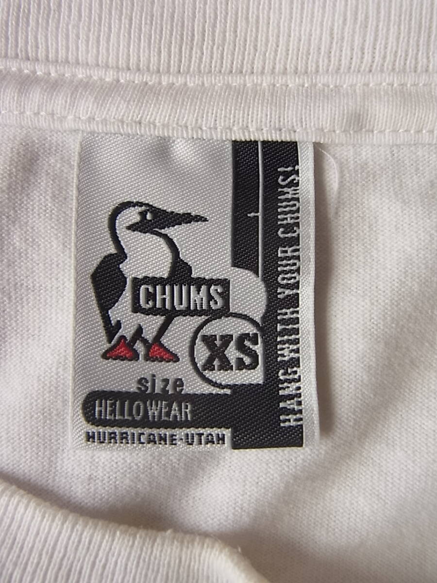 CHUMS チャムス バックプリント　Tシャツ　サイズ XS 　ホワイトベース 薄く汚れ有り_画像4