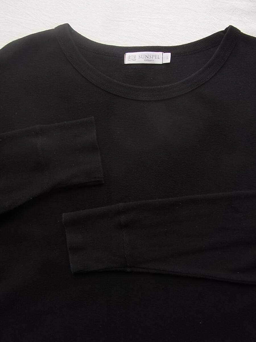 SUNSPEL サンスペル　コットンフライス素材　長袖Tシャツ　サイズ L ブラック_画像2