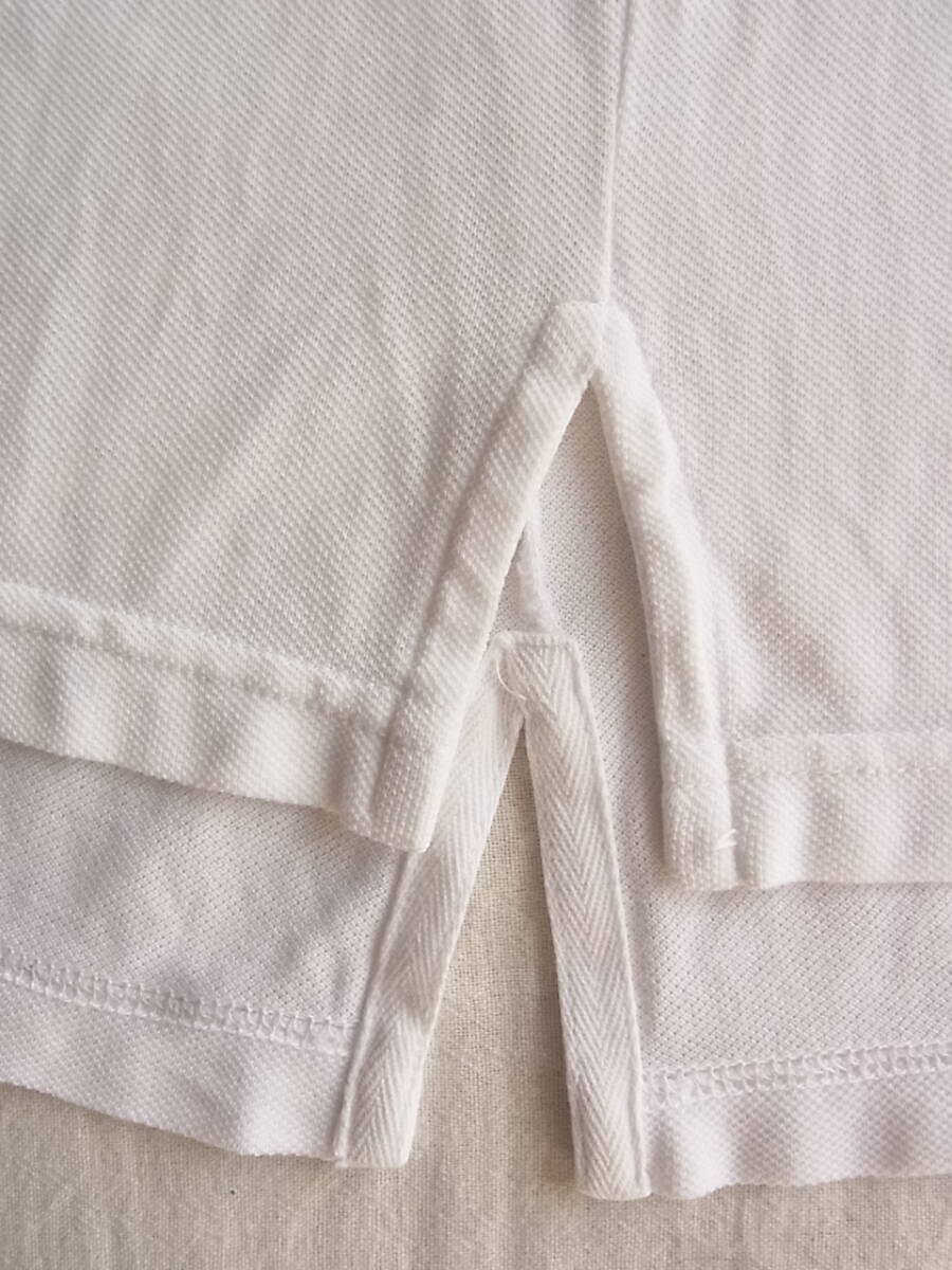 FEDELI フェデリ 鹿の子素材 半袖プルオーバー ワイドカラーシャツ サイズ 46 ホワイト MADE IN ITALYの画像4