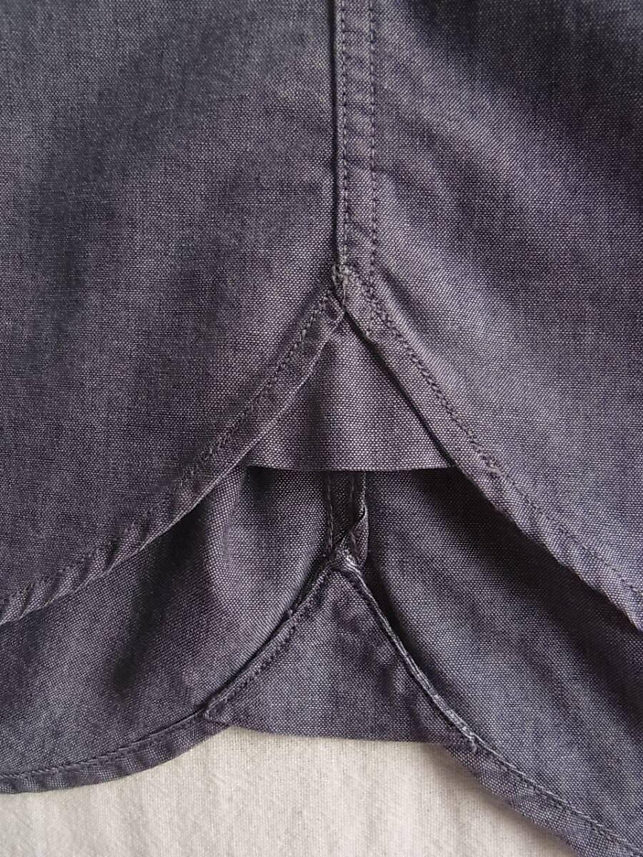 Psycho Bunny 　サイコ・バニー　シャンブレー素材　ボタンダウンシャツ　サイズ XL　日本製 　グレー系_画像8