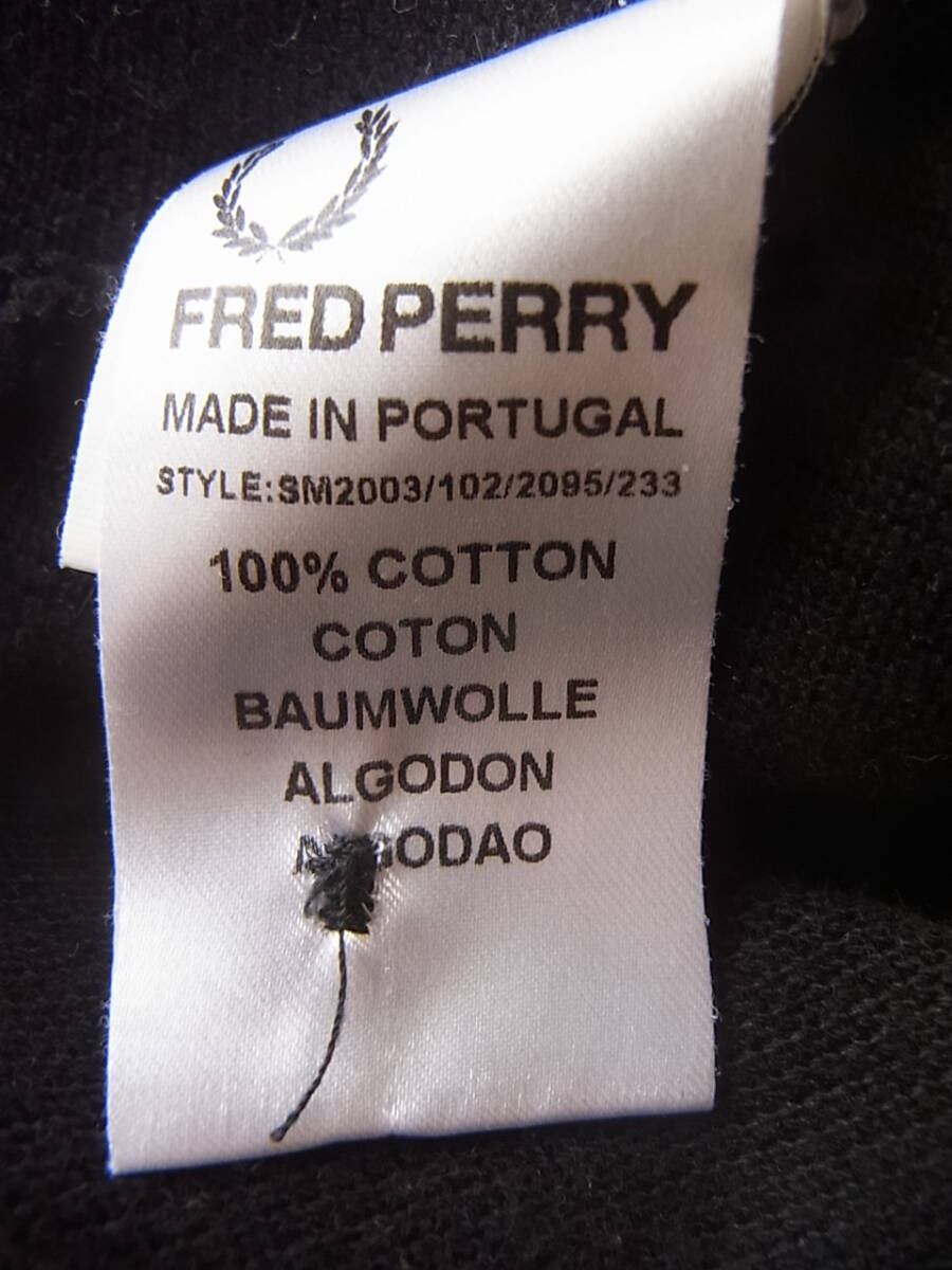 RAF SIMONS × FRED PERRY ラフ シモンズ × フレッドペリー　鹿の子素材　ポロシャツ　サイズ XS ブラック　色褪せ有り_画像7