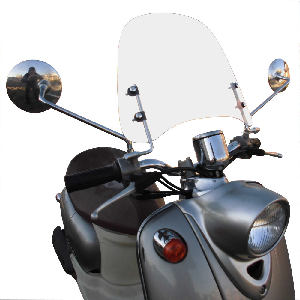 バイク スクリーン 風防 バイク ショート 取付簡単 原付 スクーター 風除け 予備の取付金具入りの画像3