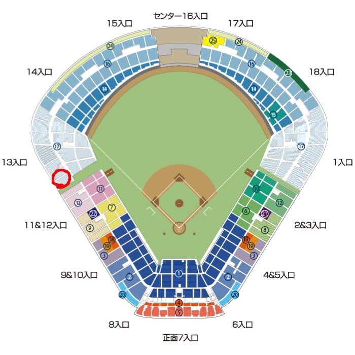 ローソン発券可 4/21(日) 東京ヤクルトvs横浜DeNA ビジター外野C2指定席 通路近 4枚連番（大人2枚子供2枚）_画像1