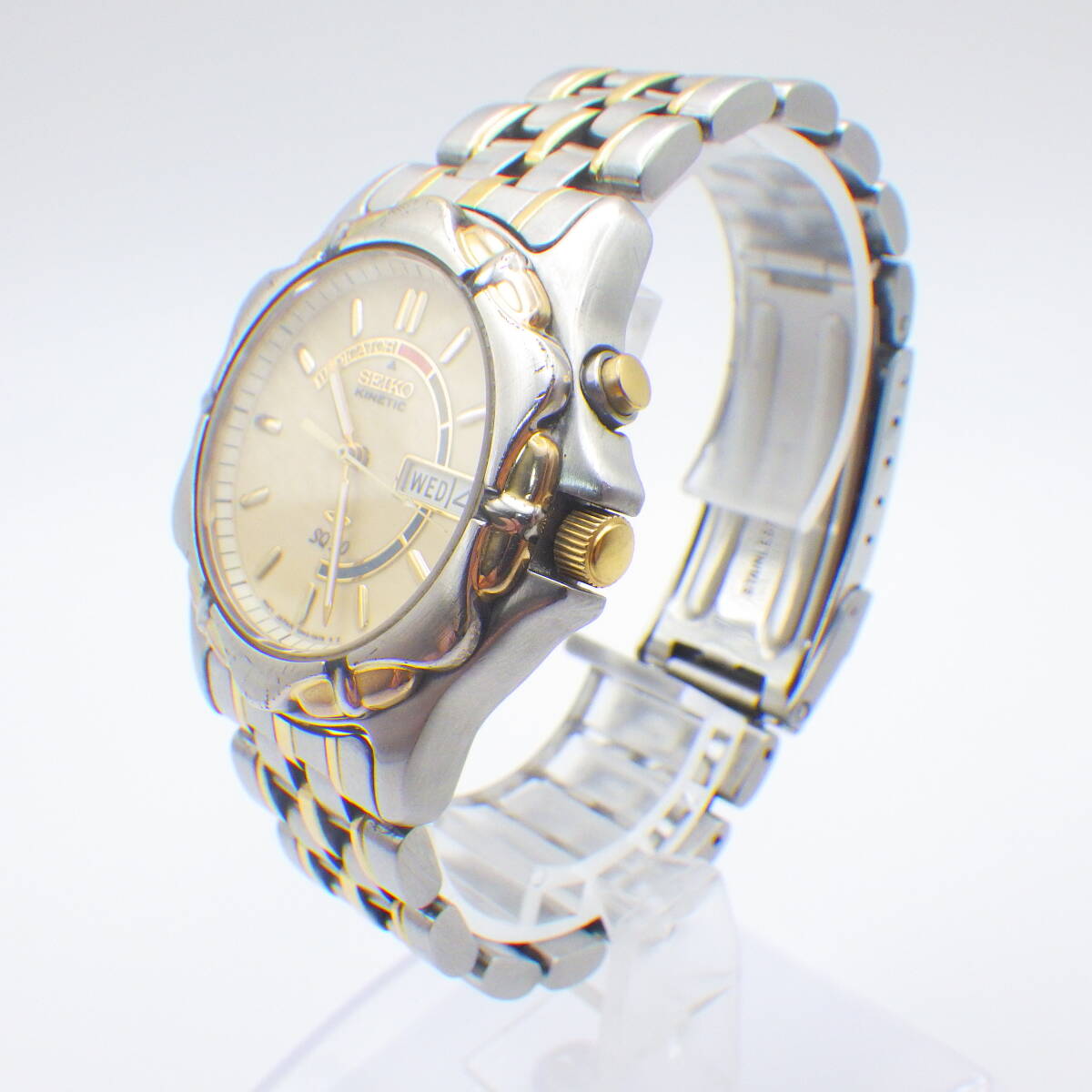 セイコー キネティック KINETIC SQ50 5M43-0A50 オートクオーツ 腕時計 メンズ デイデイトの画像5