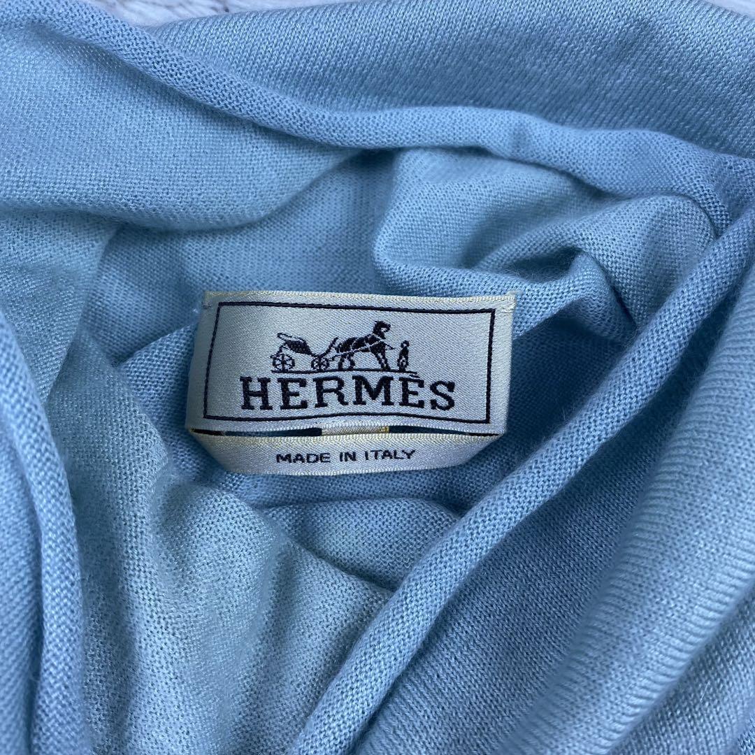 1 иен ~[ шедевр дизайн ]HERMES Hermes ta-toru шея с высоким воротником кашемир шелк вязаный весна лето осень vintage Vintage M