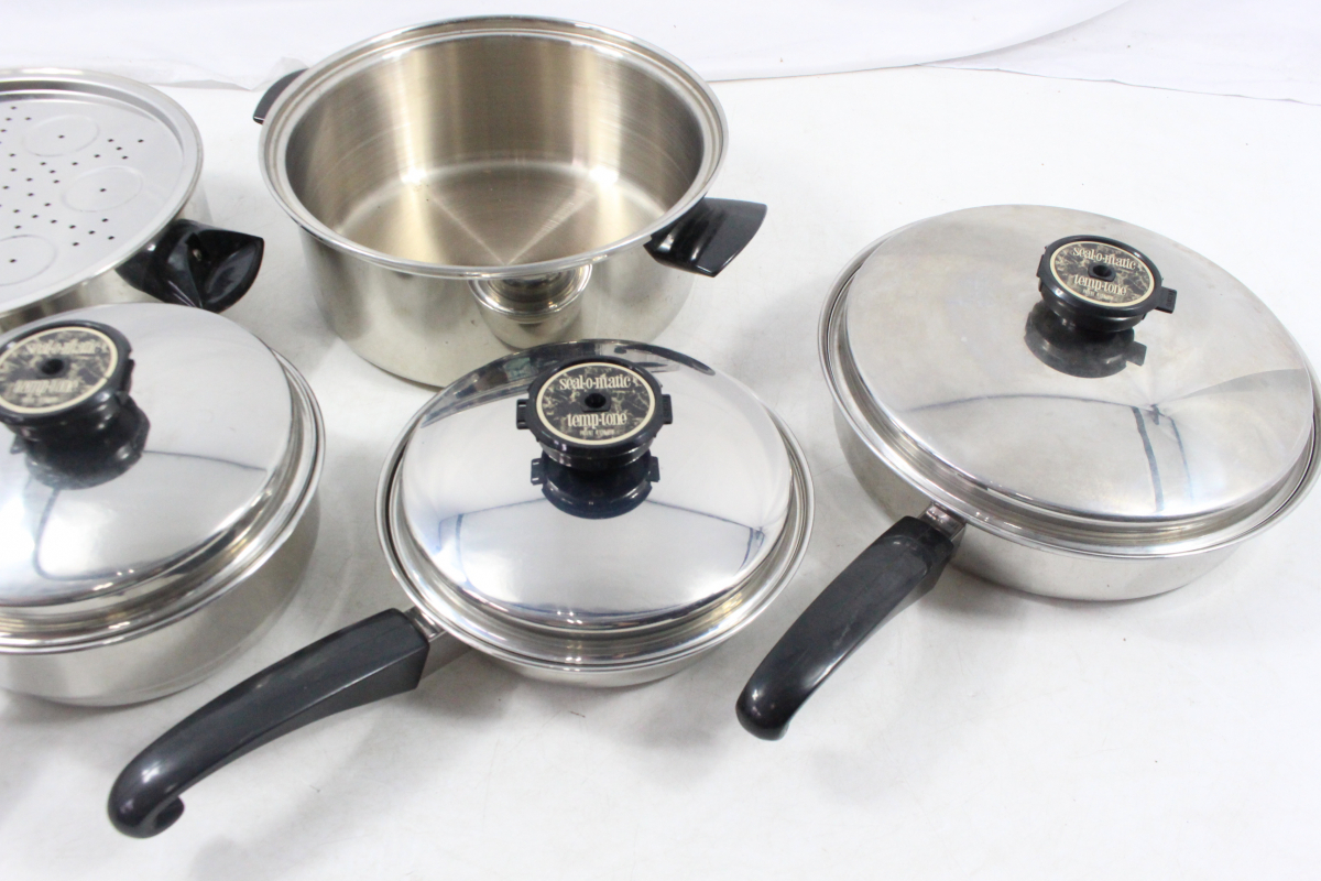 【ト静】★ Seal-O-Matic temp-tone お鍋 まとめ テンプトーン STAINLESS STEEL キッチン用品 調理機器 中古現状品 画像参照 GC665GCG11