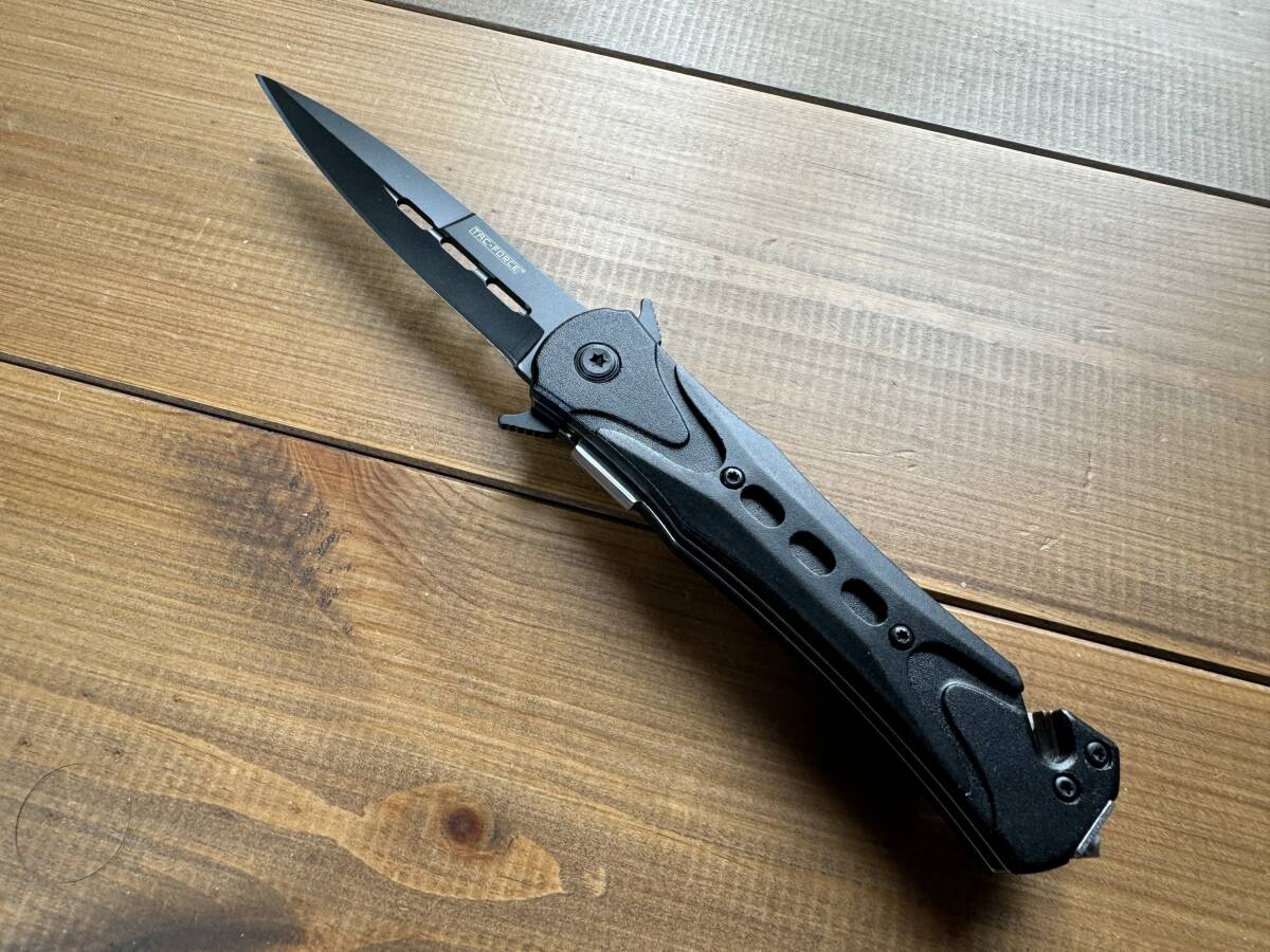 TAC Force TF-719BK Assisted Opening Folding Tactical Knife 4.5" Closed - Black Blade/Black Handle_画像4